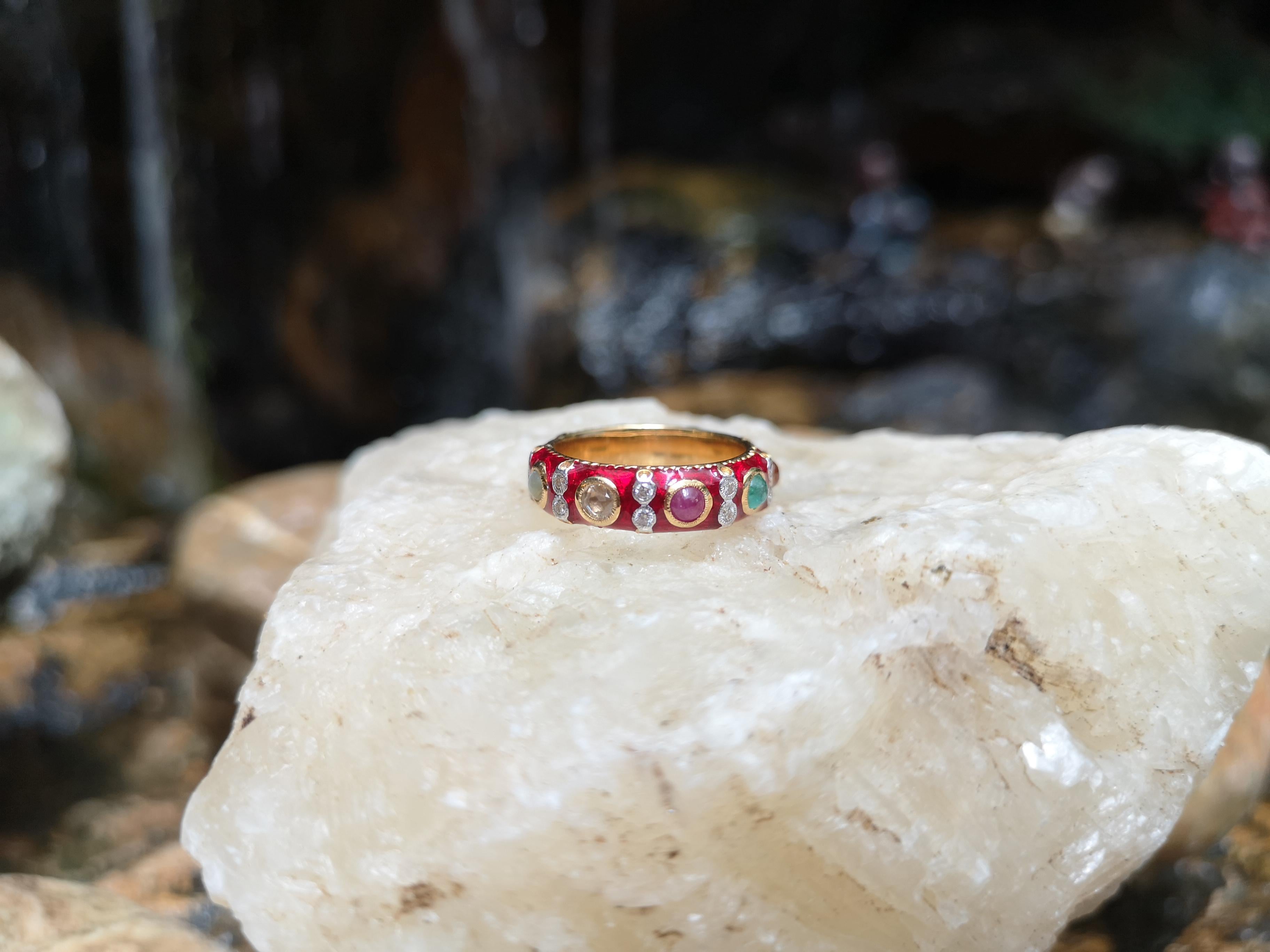 Original Turquoise Feroza Emerald Ruby Blue Sapphire Multistone Ring For  Mens | eBay